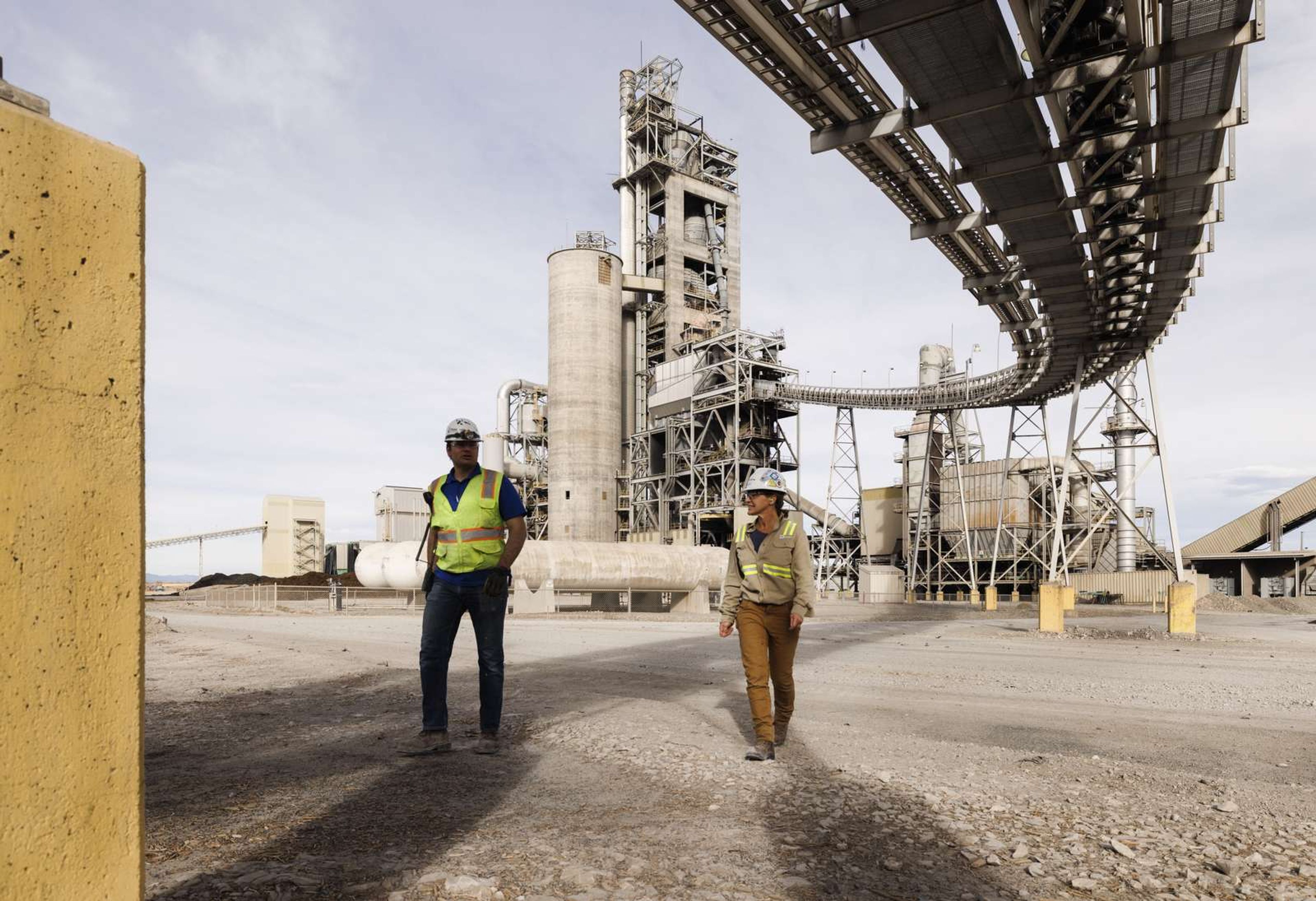 cement plant by night